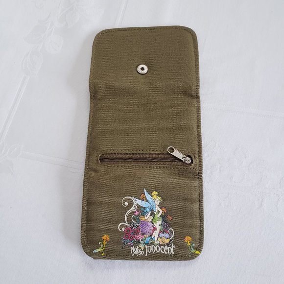 Genuine DISNEY Not So Innocent Tinkerbell canvas billfold Army green - Picture 2 of 6